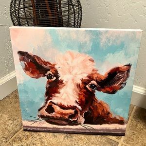 Country Farmhouse Bathroom Cow Canvas Wall Decor